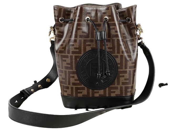 Fendi Borsa a secchiello Montrezo Small a tracolla e spalla Marrone