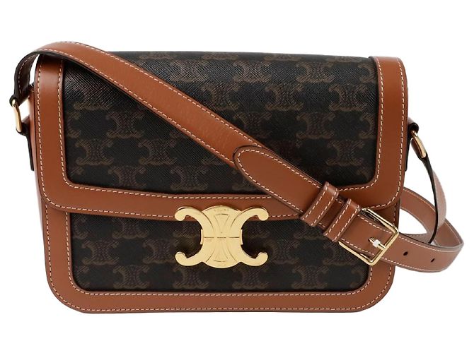 16 Céline Borsa a tracolla Classic Triopé Medium Marrone 