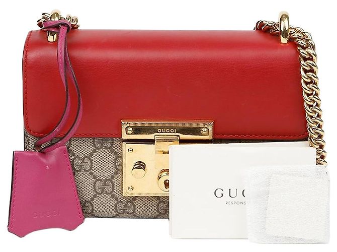 Gucci Picca borsa a tracolla con catena Rosso