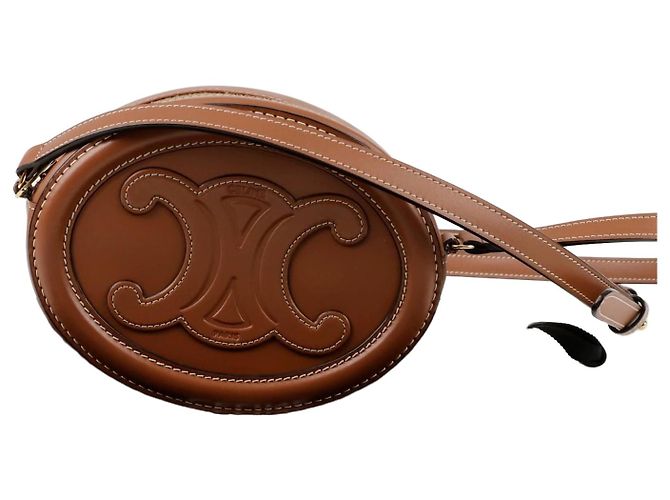Céline Borsa a tracolla Triope Oval Pulse Marrone 