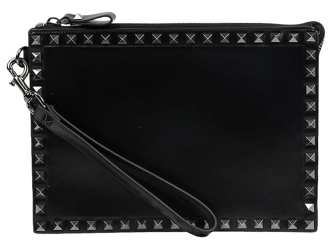 Valentino Garavani Clutch Rockstud Strap Nero 