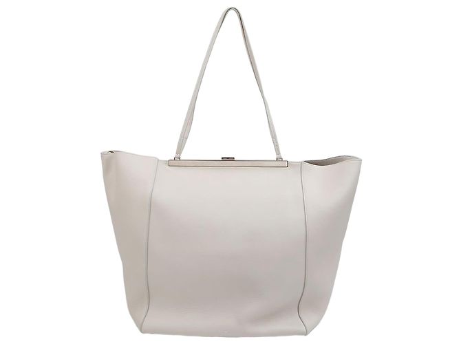 Céline Borsa a Tracolla Cabas Buckle Bianco