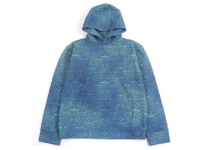Louis Vuitton 3D Monogram Hoodie Blau Hellblau