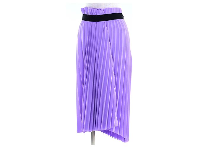 Saia Plissada Balenciaga em Poliéster Roxo