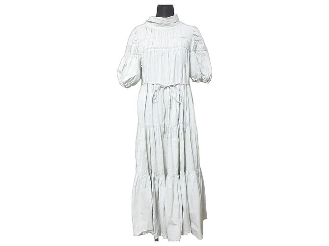 Autre Marque Vestido largo de algodón Volume Snidel Castaño Verde