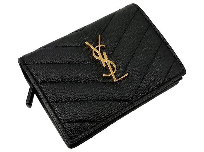 Saint Laurent Gold-tone Matelasse Wallet Golden