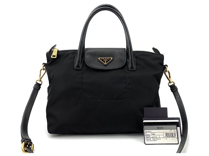 Prada Pocono Tote- und Schultertasche in Schwarz 
