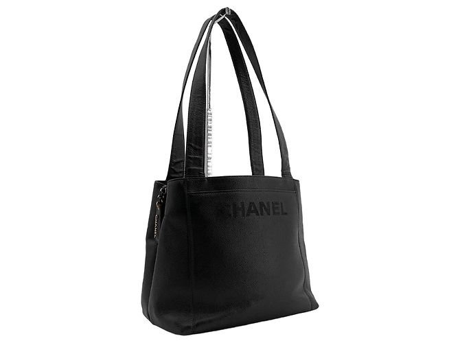 Chanel Borsa a Tracolla Logo Caviar Nero