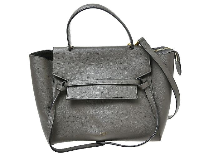 Céline Cinturón Celine Belt Leather Mini Castaño