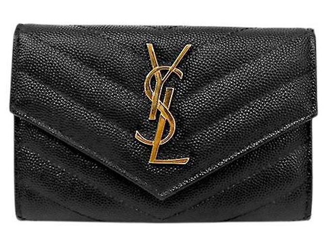 Saint Laurent Tarjetero sobre acolchado negro