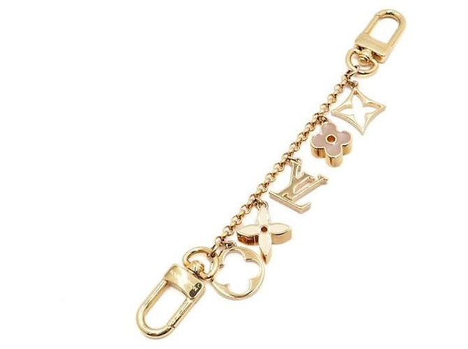 Louis Vuitton Chaveiro e Pingente de Bolsa Fleur de Monogram Chain Dourado