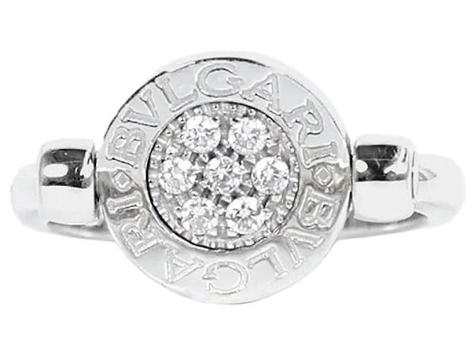 Bulgari Flip Ring Schwarzer Onyx Diamant-Pavé Weiß
