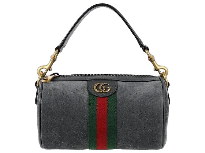 Gucci Bolsa de ombro mini Ophidia em camurça Mini Gray não utilizada Marrom