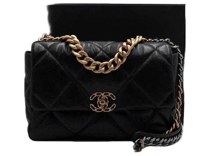 Chanel Große Flap Chain Tote Bag und Schultertasche Crossbody, Schwarz