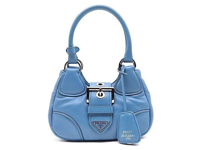 Prada Bolsa Moon acolchoada em couro Nappa Azul