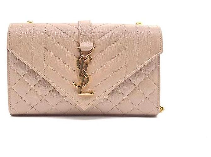 Saint Laurent Borsa a tracolla Monogram Envelope Chain Small Marrone