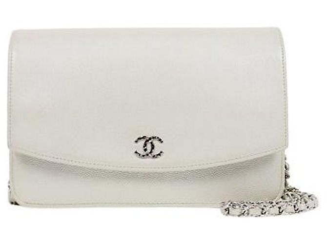 Chanel Silver WOC Chain Crossbody Bag Silvery