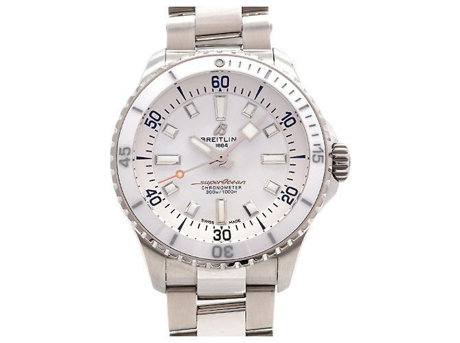 Orologio Breitling Superocean Automatic 36 A17377 Quadrante Bianco