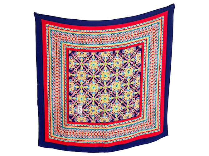Yves Saint Laurent YSL foulard vintage années 70 Multicolore 