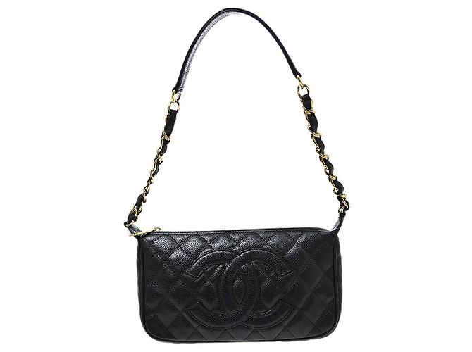 Classique Chanel Timeless CC Chain Quilted Caviar Medium Noir