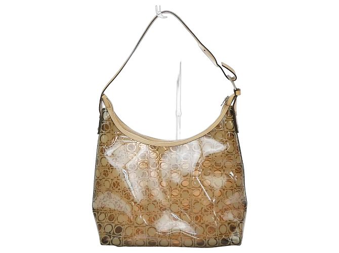 Salvatore Ferragamo Gancini PVC Leather Marrone