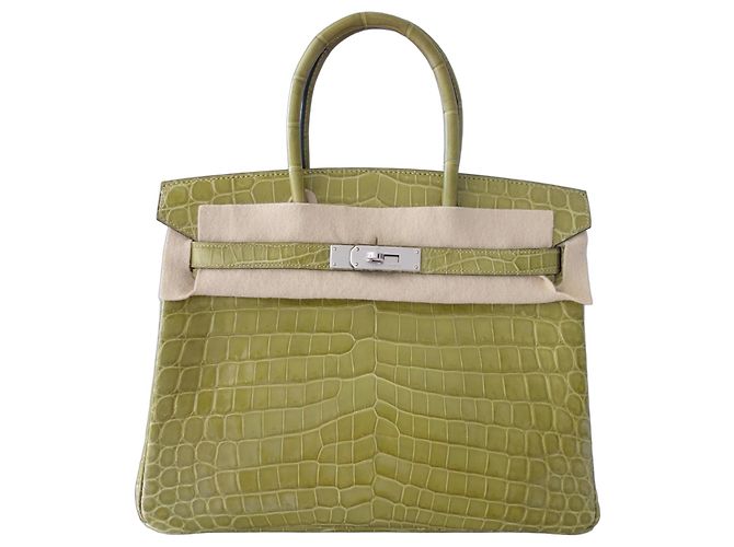 borsa Hermès Birkin 30 crocodile Verde