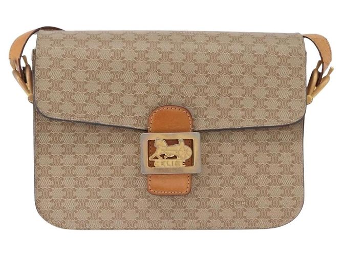 Céline Celine Macadam Canvas Small Beige