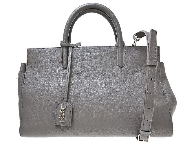 Saint Laurent Rive Gauche Cabas Leather Small Marrone