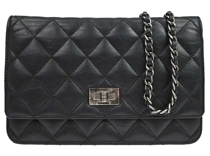 Chanel Reissue 2.55 Wallet on Chain en agneau matelassé Noir