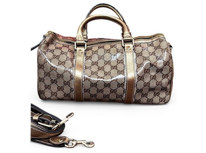 Borsa Gucci Boston Monogram Dorata Marrone D'oro