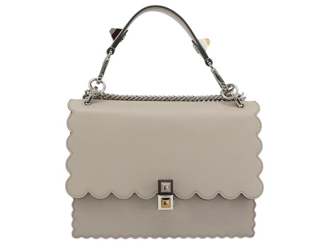 Fendi Kan I Leather Medium Brown