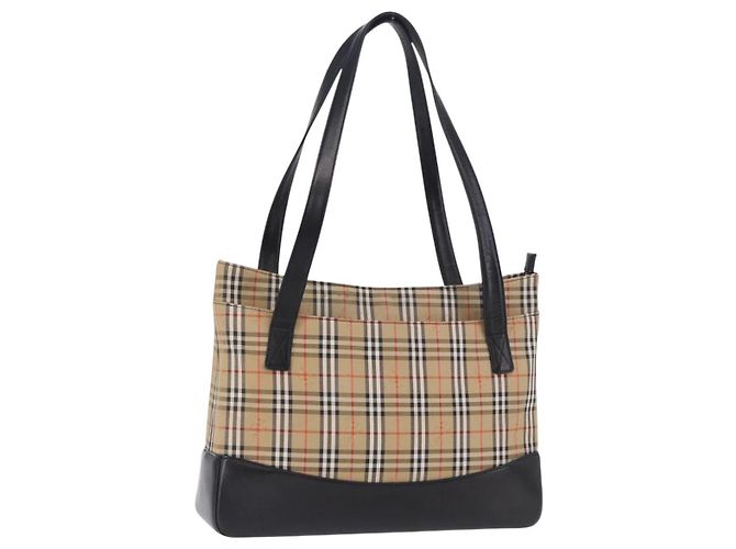 BURBERRY Nova Check Tote Bag aus Canvas Beige Auth 196697