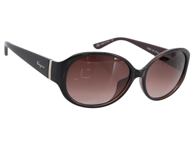 Occhiali da sole Salvatore Ferragamo Plastica Marrone Oro Auth 198828A D'oro