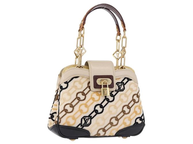 LOUIS VUITTON Monogram Charm Mini Linda Hand Bag Ivory LV Auth 196930M Cru