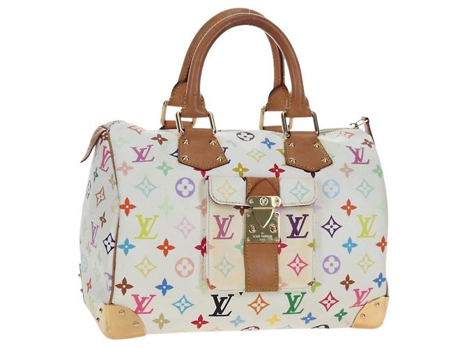 LOUIS VUITTON Monogram Multicolor Speedy 30 Tasche White Bron M92643 Auth 196338V Weiß Bronze
