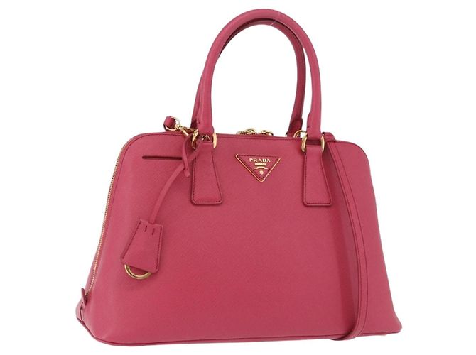 Bolsa de mão PRADA Galleria Saffiano 2way Pink Gold Auth 198736V Rosa Dourado