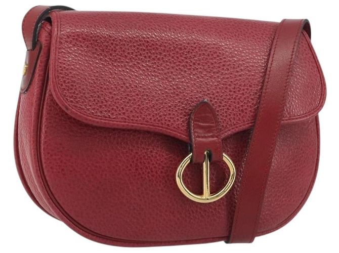 Borsa a tracolla Christian Dior in pelle rossa e oro Auth 196385 Rosso D'oro