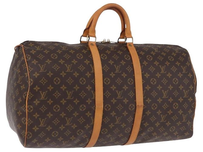 LOUIS VUITTON Monogram Keepall 55 Boston Bag M41424 LV Auth 194931V Monogramma