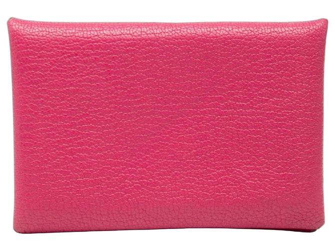 Tarjetero Hermès Calvi en Chevre Mysore Rosa