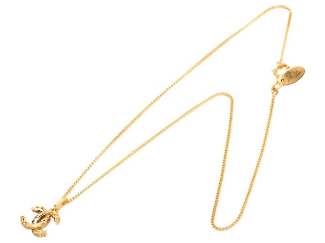 Collana con pendente CC Chanel placcata oro D'oro