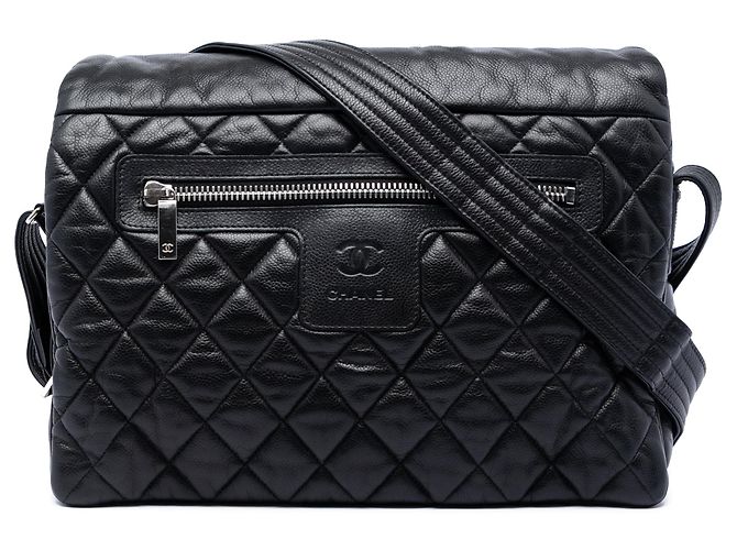 Borsa Messenger Chanel Large Quilted Caviar Coco Cocoon Nera Nero 