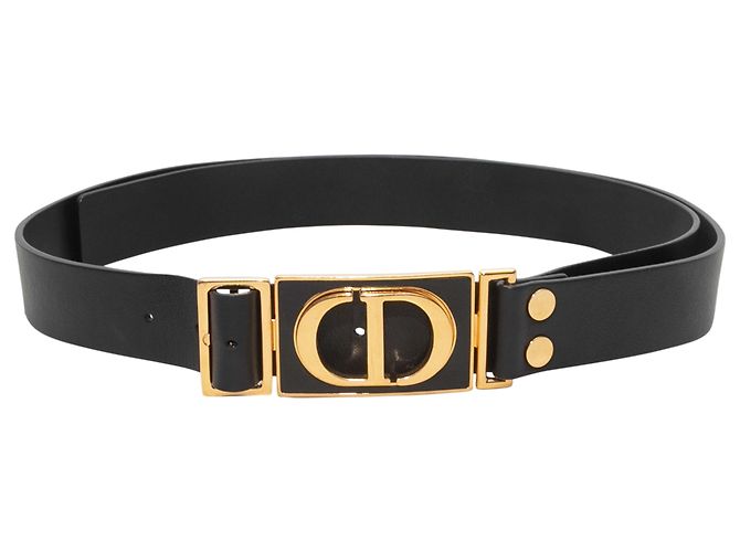 Christian Dior Ledergürtel mit Logo in Schwarz