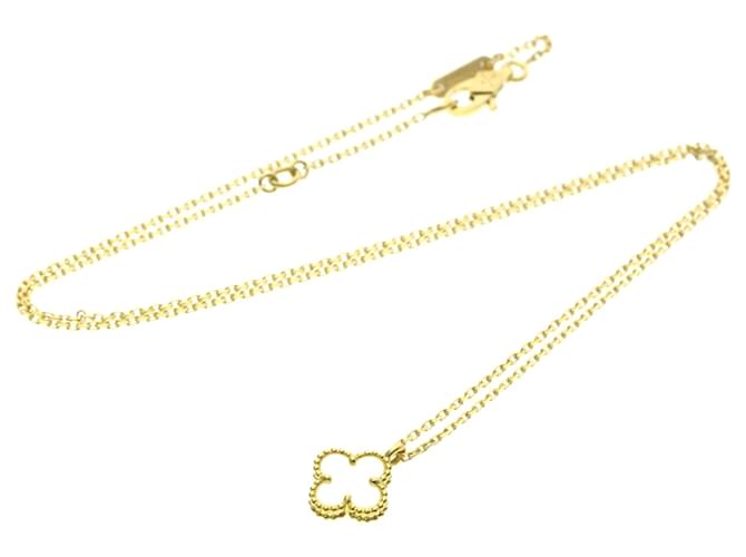 Van Cleef & Arpels Sweet Alhambra Anhänger 18K Gelbgold und Perlmutt Golden 