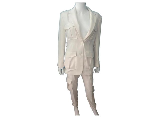 Parosh Beige cargo pants suit set White