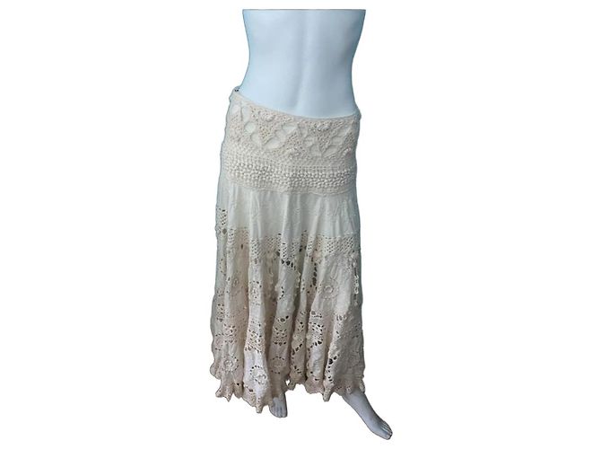 Falda larga de crochet beige Kenzo