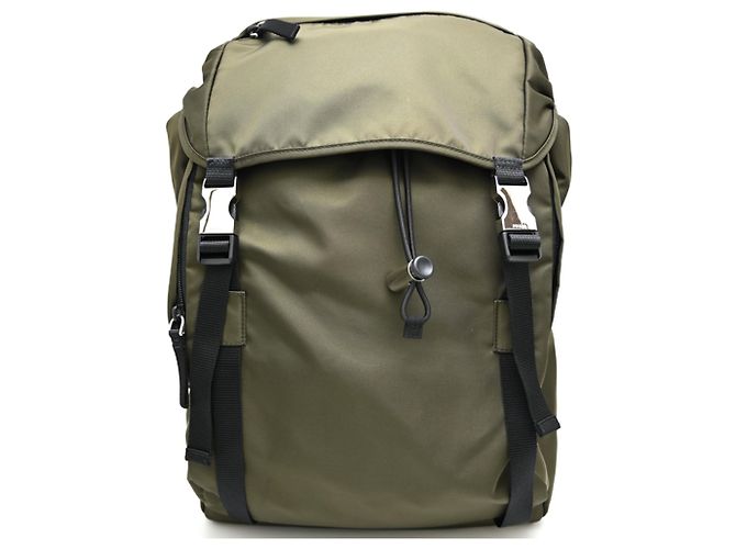 Prada Men's Khaki Nylon Backpack