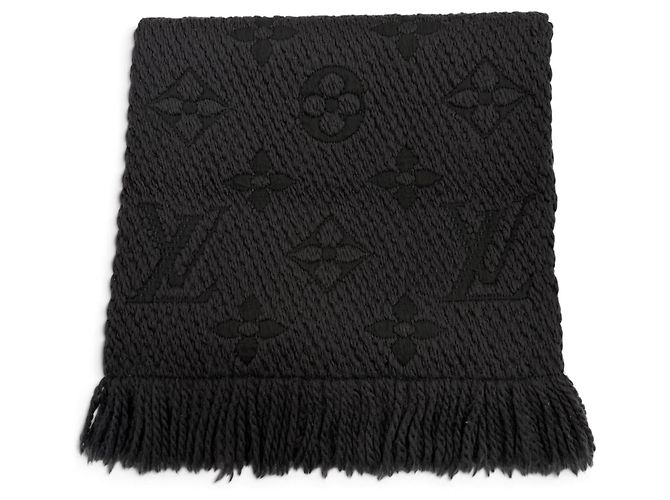 Stola Louis Vuitton in lana e seta grigio scuro Grigio antracite