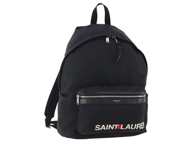 SAINT LAURENT Rucksack Canvas Black Silver