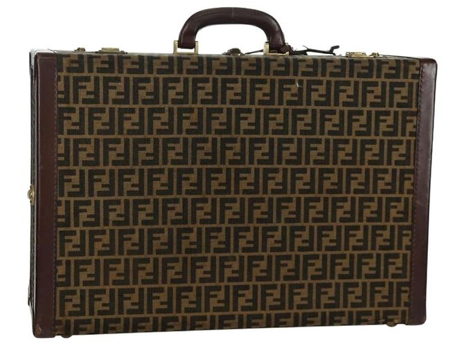 FENDI Zucca Canvas Trunk Black Brown