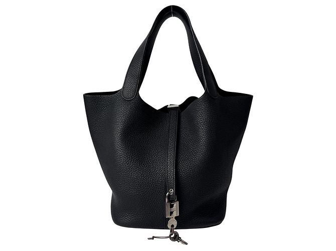 Hermès Sac à main Hermes Picotin Lock MM en Noir Black